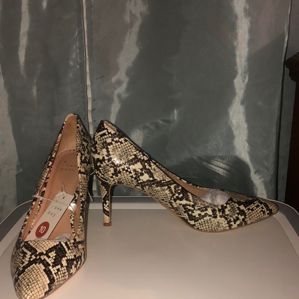 A new day snakeskin heels